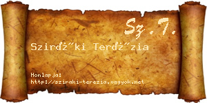 Sziráki Terézia névjegykártya